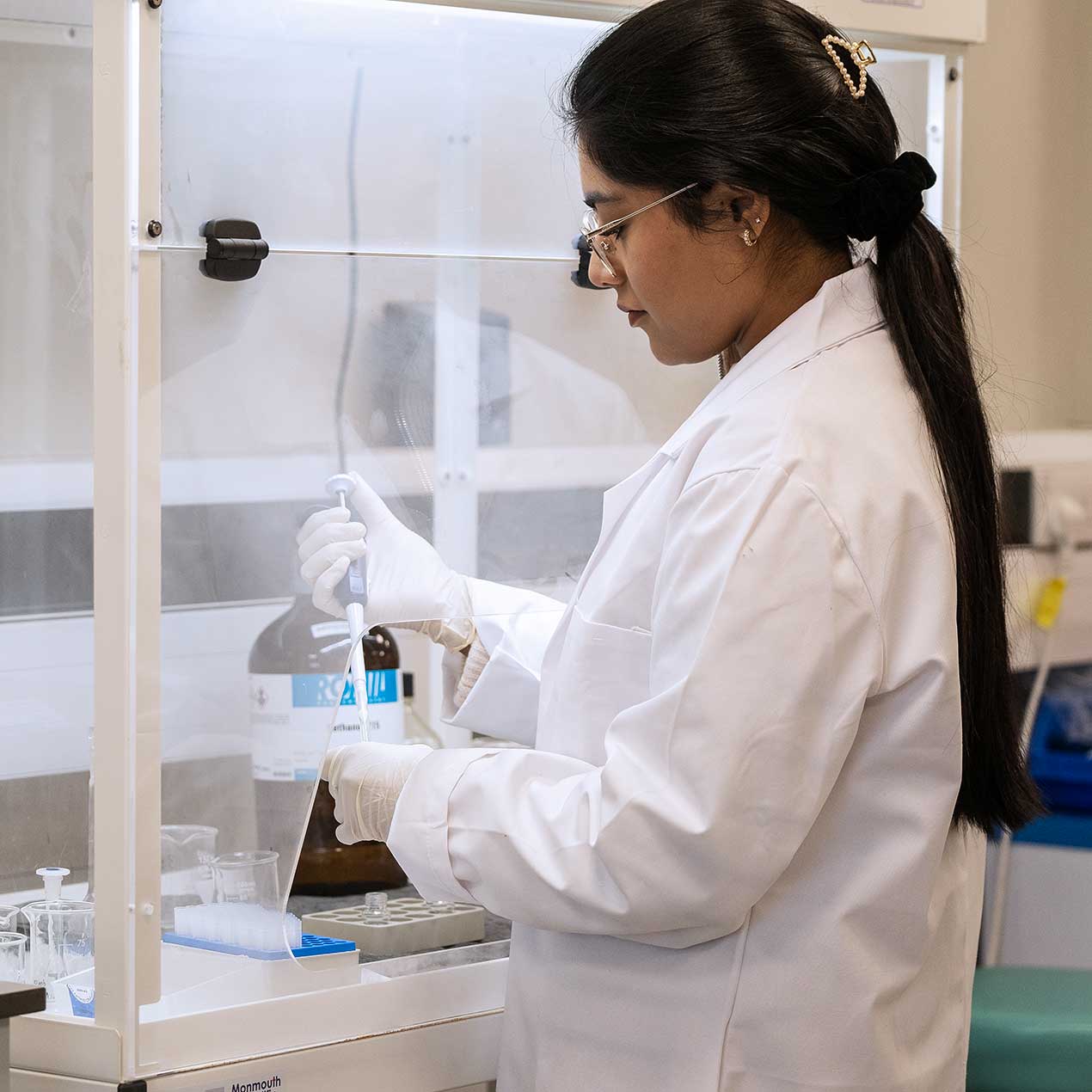 Scientist preparing gas chromatography sample in laboratory-15